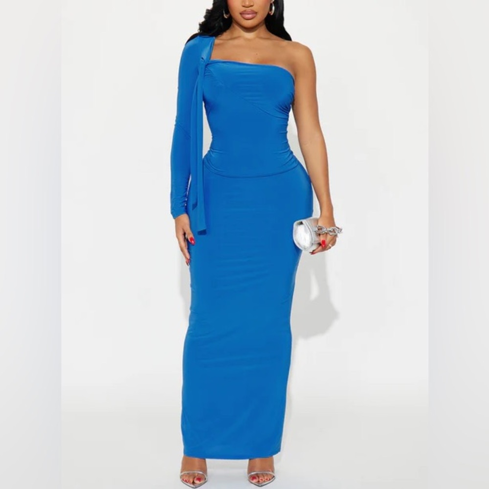 Blue Draped Top & Maxi Skirt Set NEW 🏷️